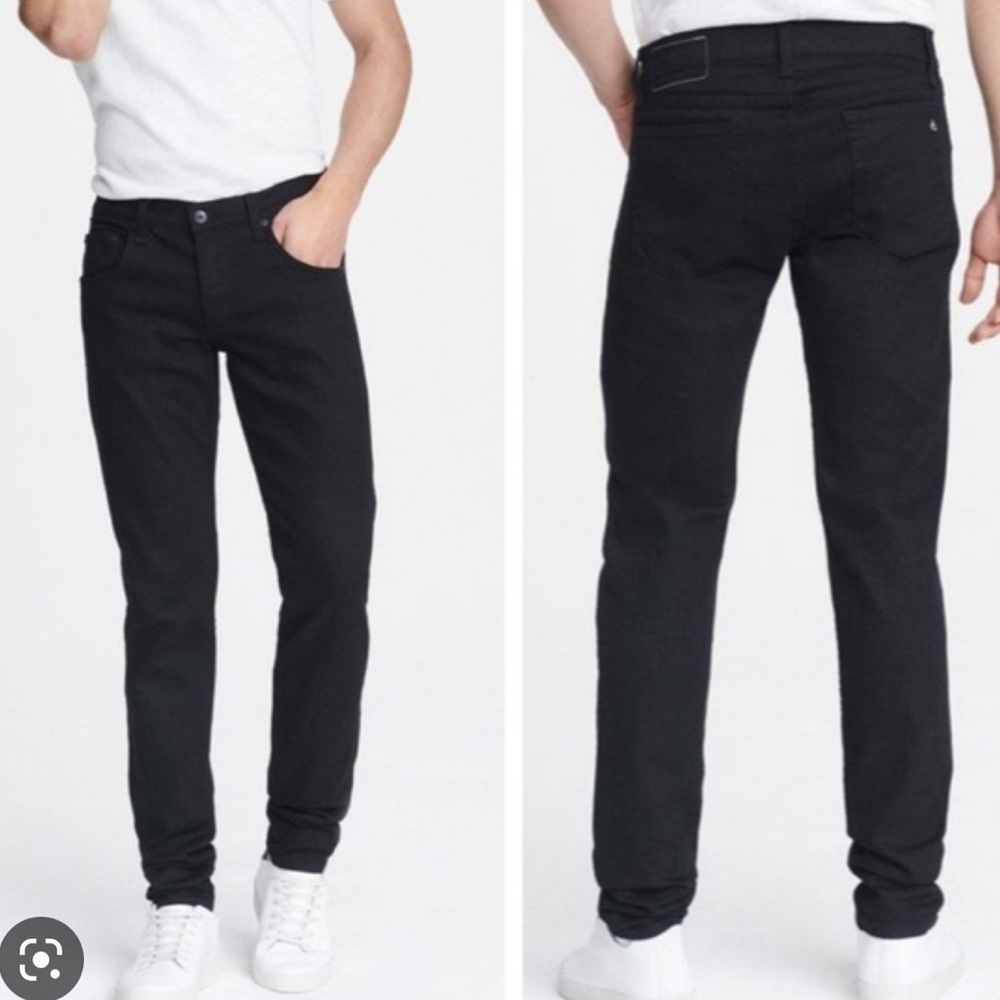 Rag & Bone Fit 1 Extra Slim Skinny Fit Black Authentic Stretch Jean